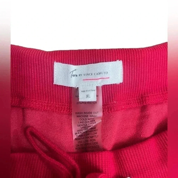 Two by Vince Camuto Red Velour Lounge Straight Leg Y2K Pants Women’s size XL - Picture 7 of 10